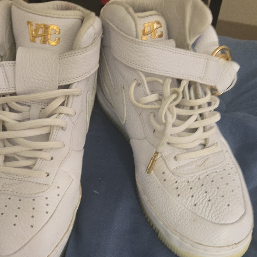 Louis Vuitton White and Gold Sneakers